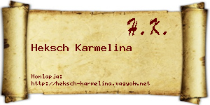 Heksch Karmelina névjegykártya
